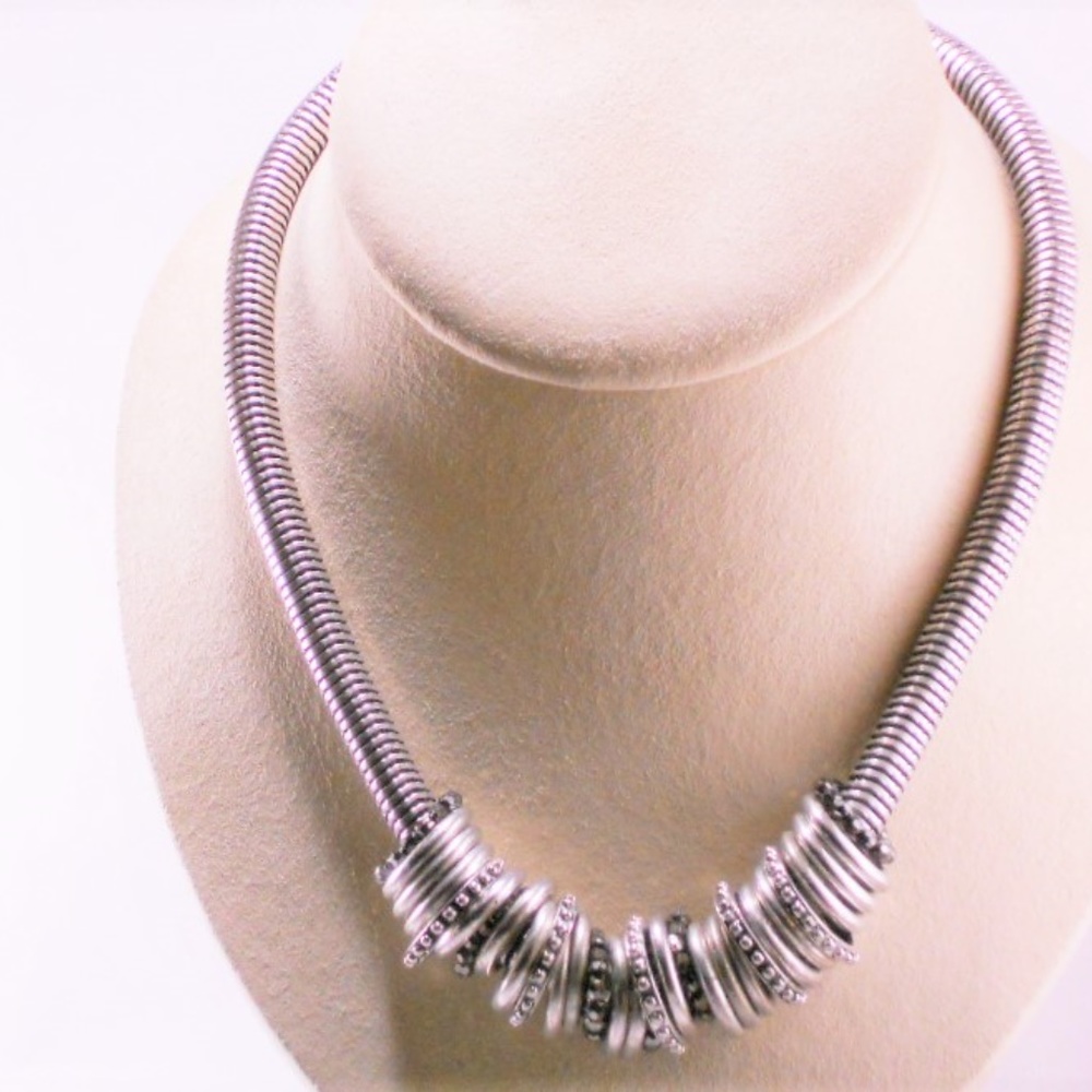 Silver Rhinestone Necklace - Picture 3 of 7